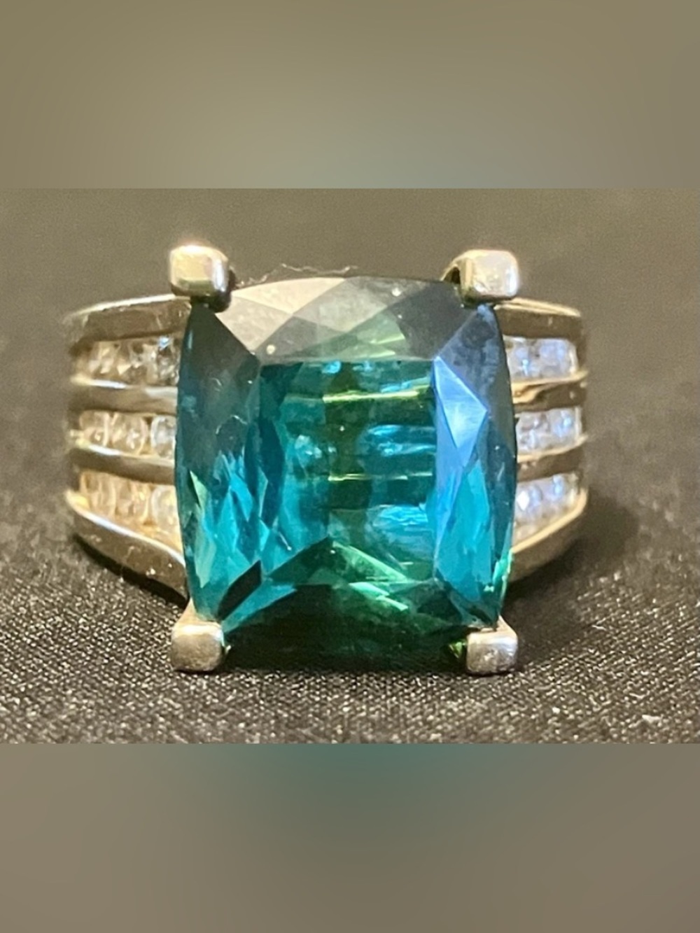 FRANK LAU CUSTOM 14k GOLD 7.74 CT  INDICOLITE TOURMALINE DIAMOND RING 6.5 11,600